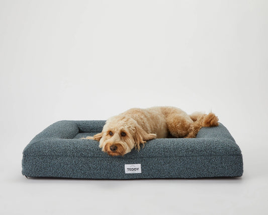 Medium Boucle Dog Bed in Navy - Pip & Roe 🐾