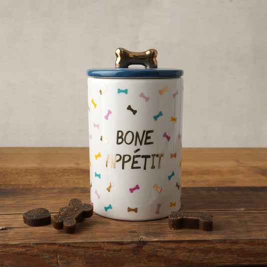 Top Dog 'Bone Appetit' Ceramic Treat Jar - Pip & Roe 🐾