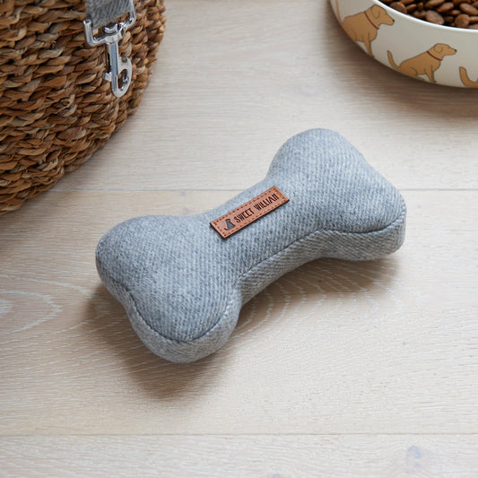 Grey Tweed Bone Dog Toy - Pip & Roe 🐾