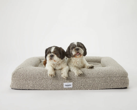 Medium Boucle Dog Bed in Grey - Pip & Roe 🐾