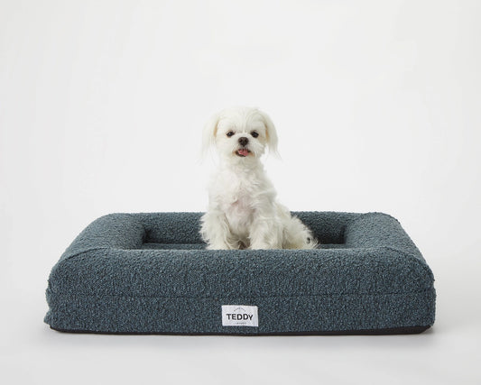 Small Boucle Dog Bed in Navy - Pip & Roe 🐾