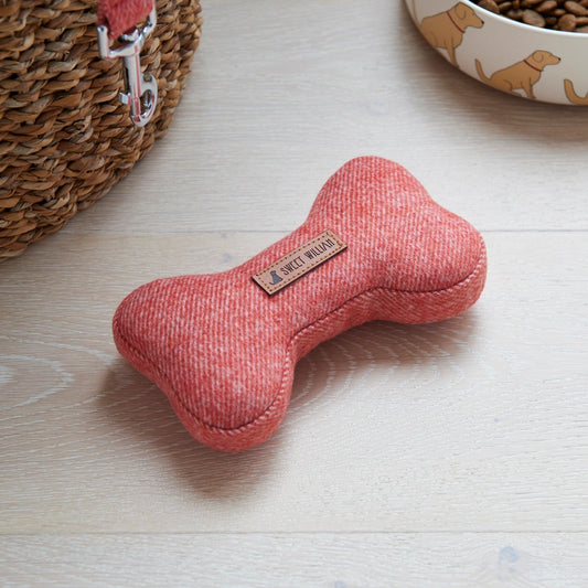 Orange Tweed Bone Dog Toy - Pip & Roe 🐾